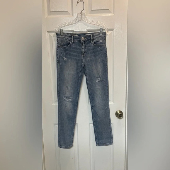 ANTHROPOLOGIE PILCRO SLIM BOYFRIEND JEANS DISTRESSED SIZE 26 - Picture 1 of 11